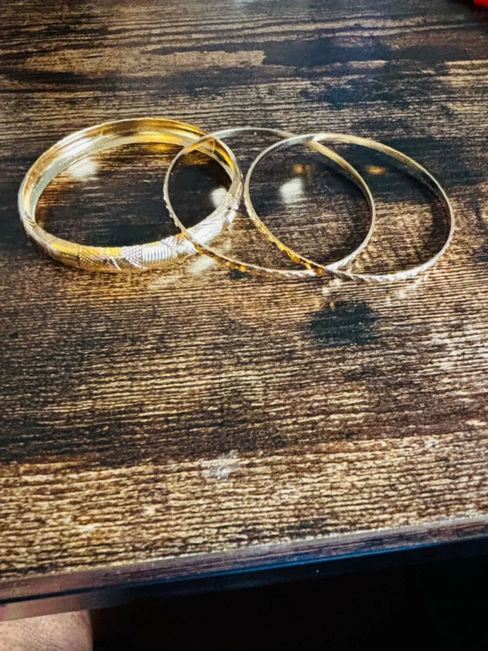 Classic Gold Tone Bangle 3 pc Bangle Bracelet Set - Women Jewelry‎